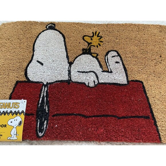Peanuts Snoopy Woodstock Doghouse Welcome Outdoor Coir Mat 18” X 28” NEW - Picture 5 of 9